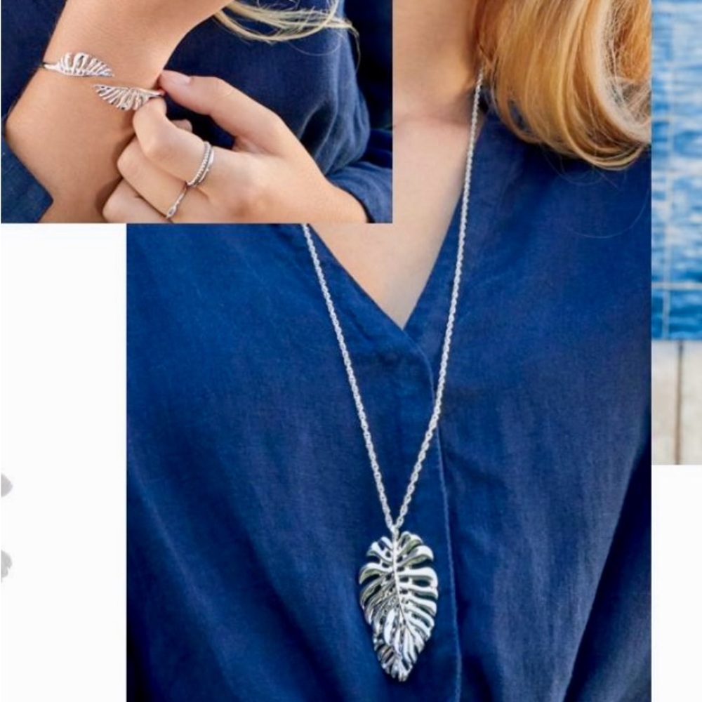 Set: Chloe + Isabel Palma Set. Long Pendant, Cuff, Jacket earrings